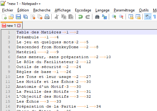 Formatage dans Notepad++