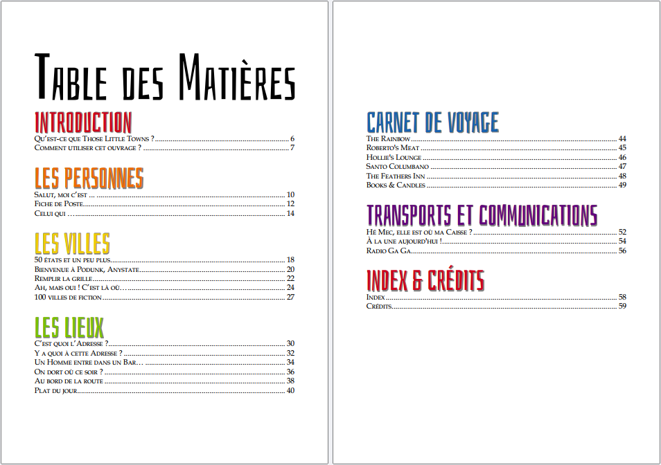 Table des matières
